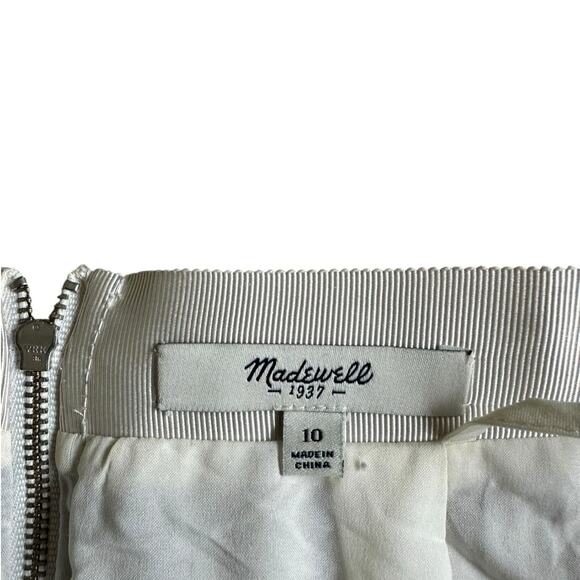 MADEWELL Cream Pink Floral Pleated Midi Skirt Women's Size 10 Preppy Colorful - Picture 5 of 9